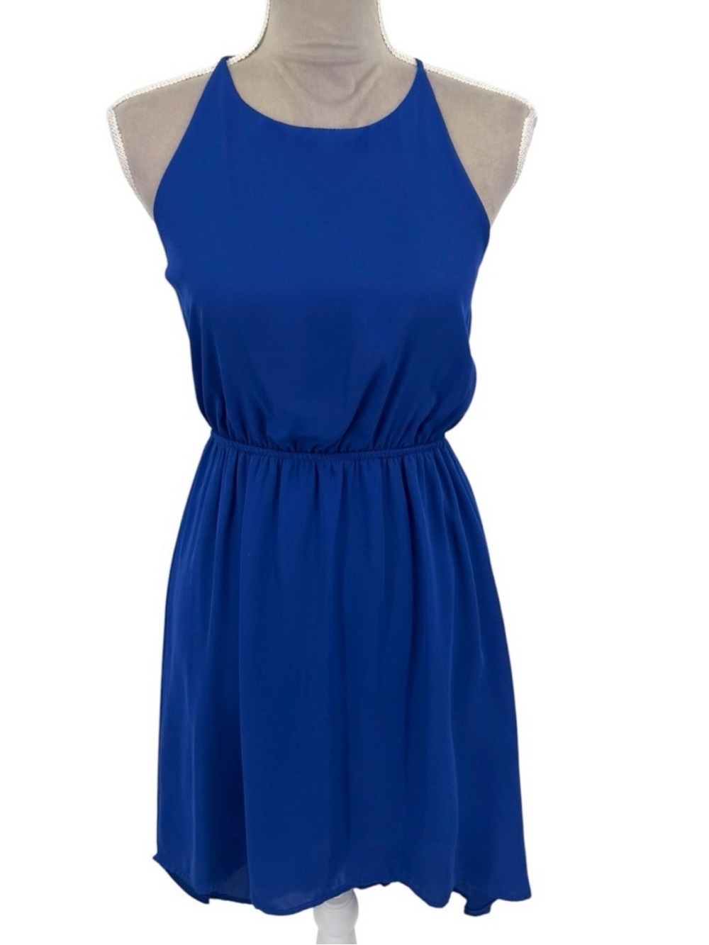 Needle & Thread Royal Blue High-Low Halter Dress - Picture 2 of 7
